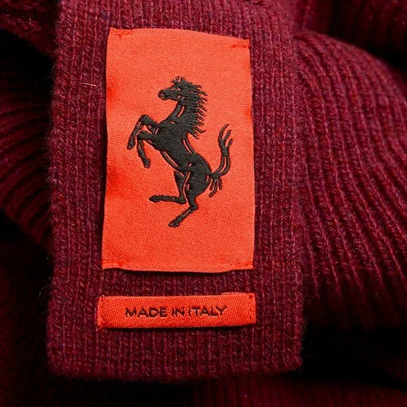 Scuderia Ferrari Women's Cropped 100% Cashmere Roll-Neck Sweater US M IT 42
